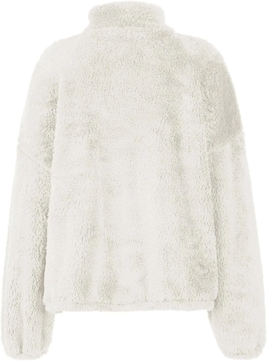 1/4 Zip Sherpa Pullover Womens Fuzzy Fleece Half Zip Pullover Oversized Zip Up Hoodie Quarter Zip Cropped Sweatshirt