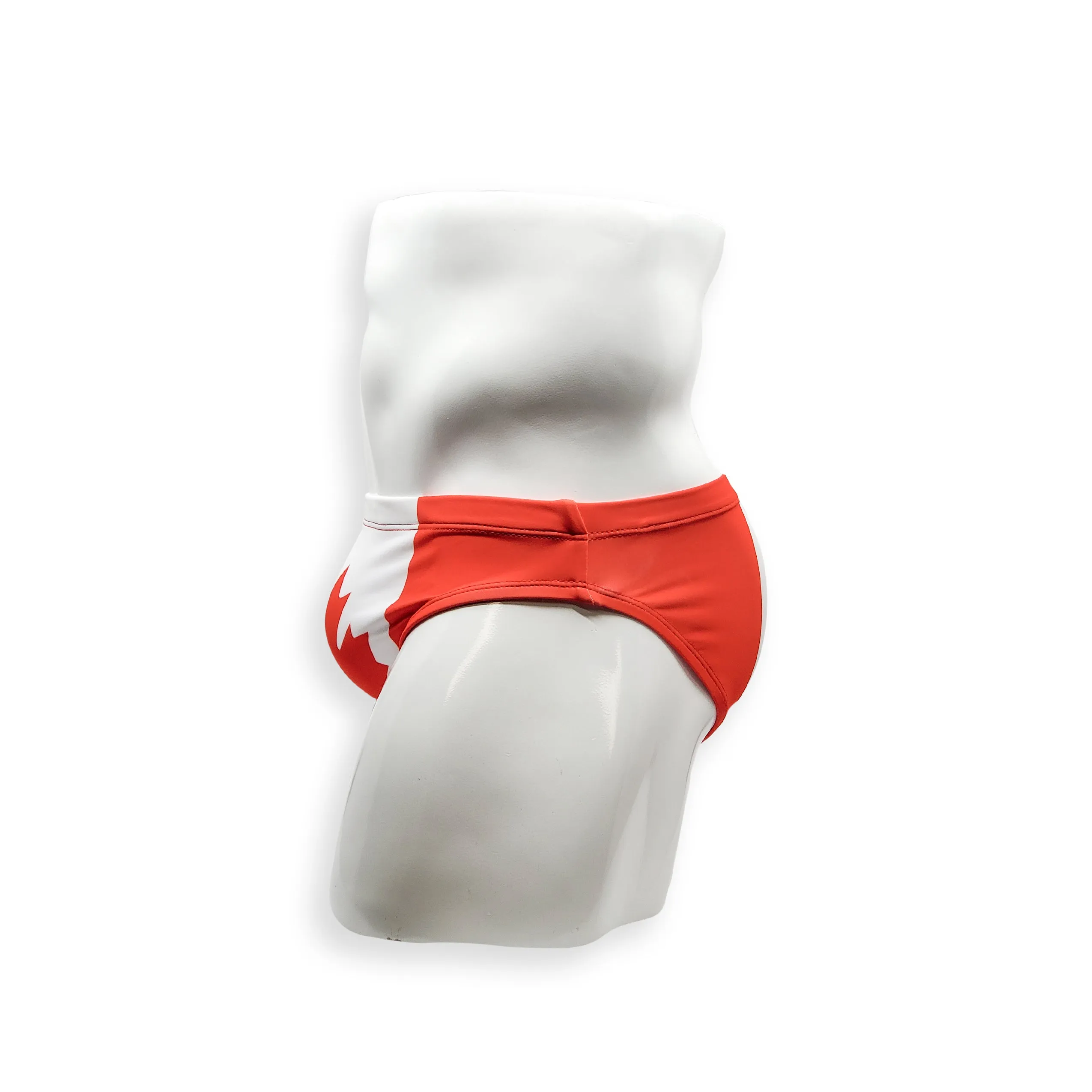 2 Inch Flat Front Swim Brief - Canada Flag
