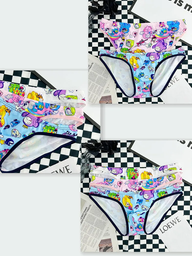 2-pack Men's Breathable Sports Cartoon Print Bikini