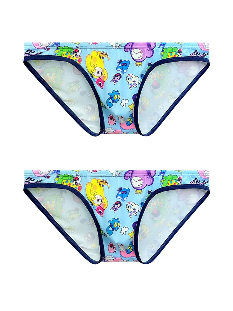 2-pack Men's Breathable Sports Cartoon Print Bikini