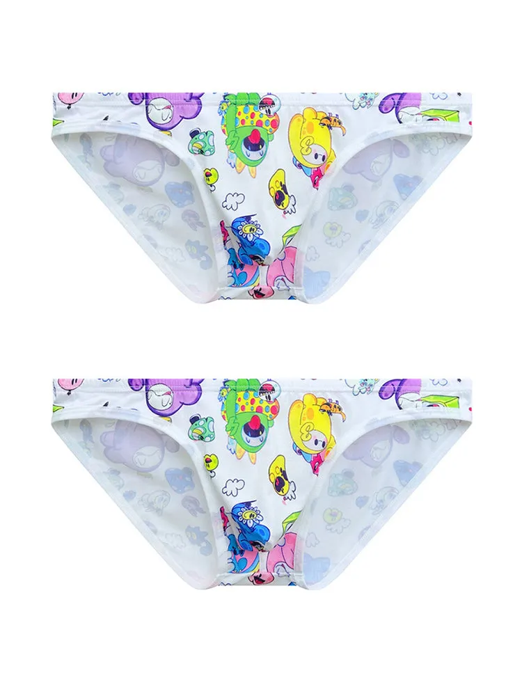 2-pack Men's Breathable Sports Cartoon Print Bikini