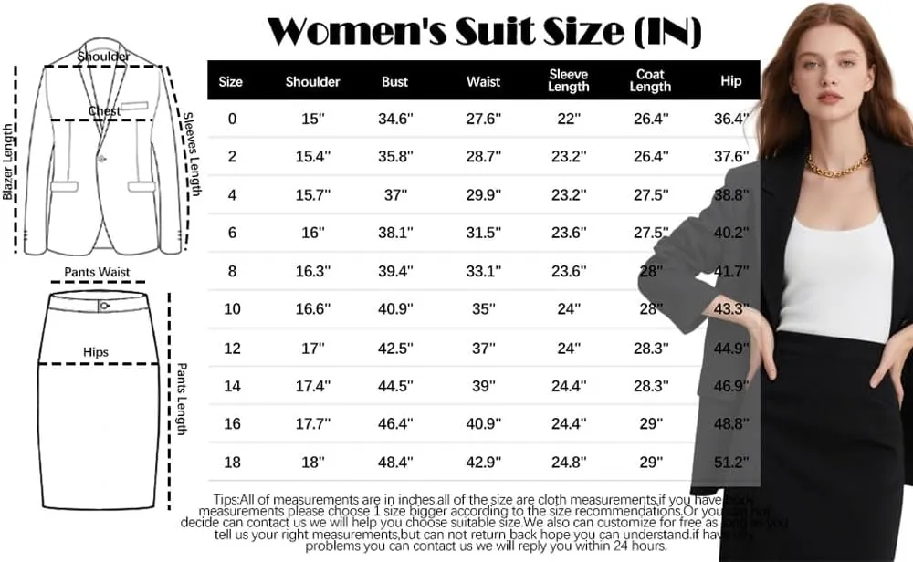 2 Piece Skirt Sets for Women Business Office Formal Dress Suit Skirt and Blazer Sets for Women