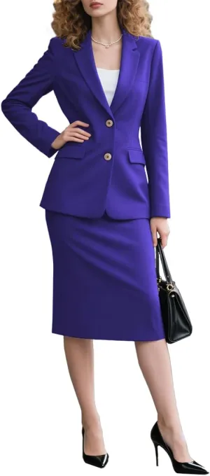 2 Piece Skirt Sets for Women Business Office Formal Dress Suit Skirt and Blazer Sets for Women