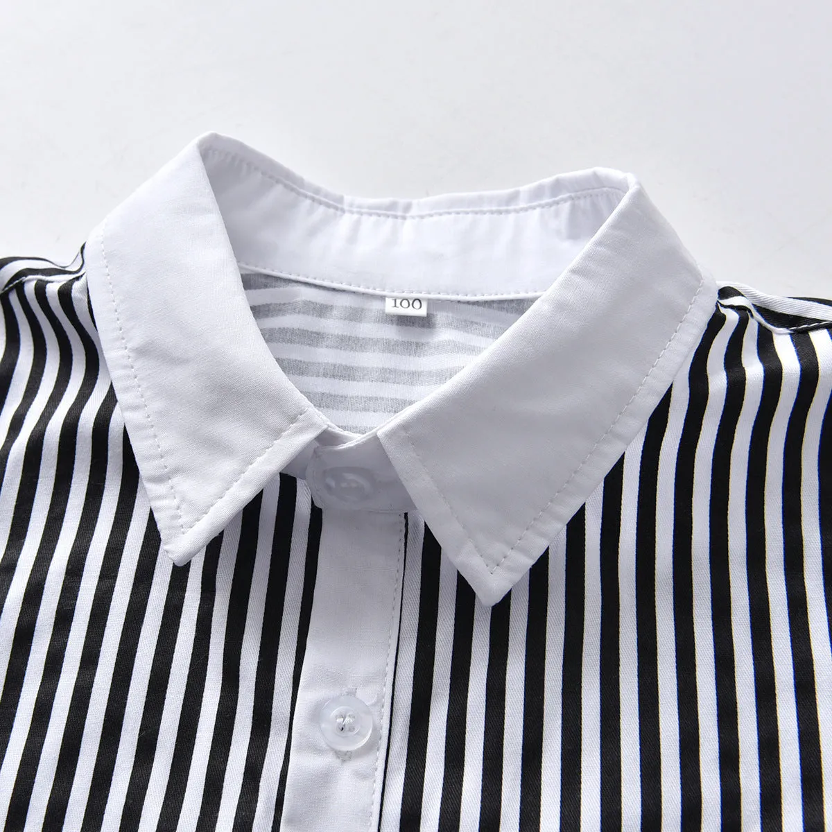 2 Pieces Set Baby Kid Boys Birthday Party Bow Shirts And Striped Rompers Wholesale 220531610