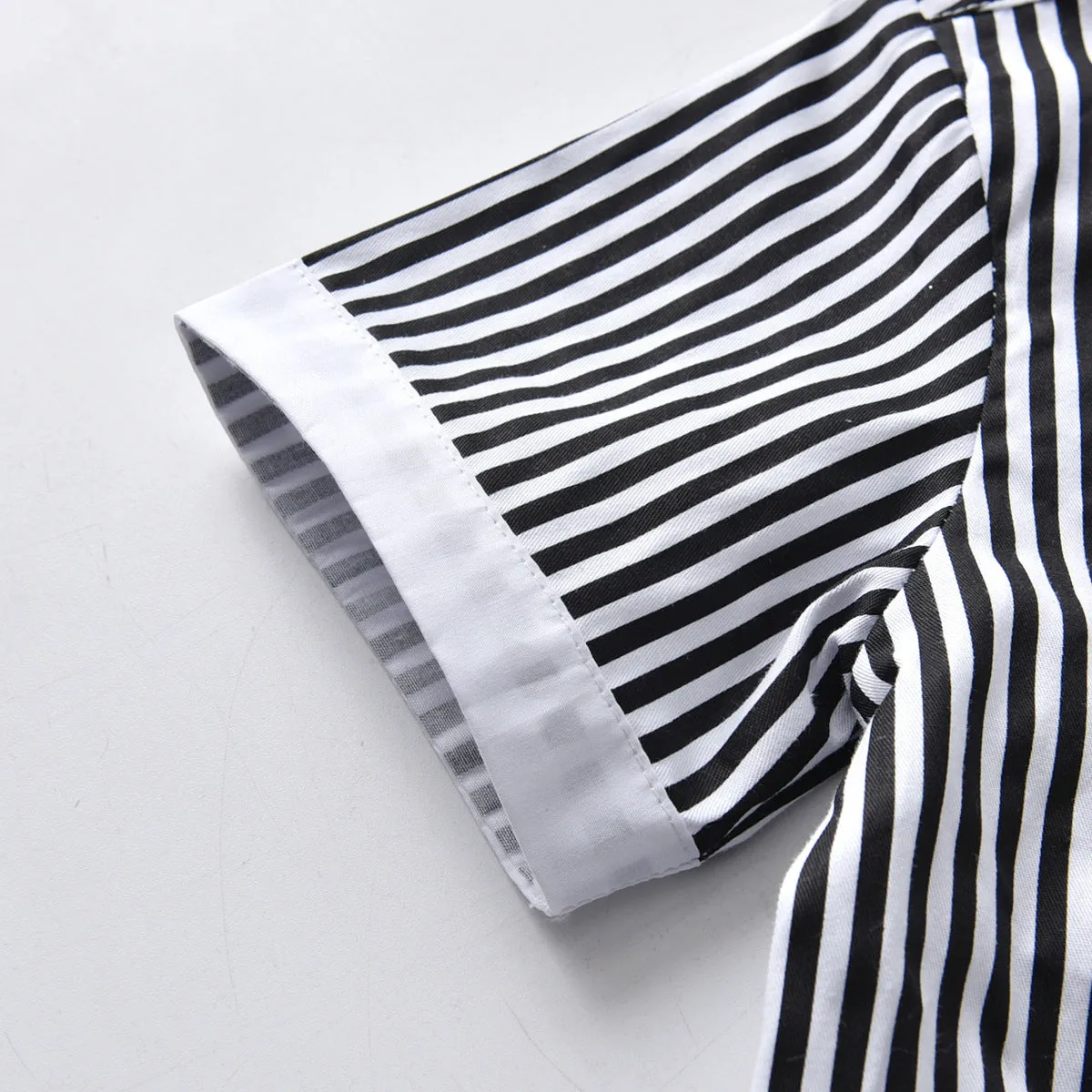 2 Pieces Set Baby Kid Boys Birthday Party Bow Shirts And Striped Rompers Wholesale 220531610