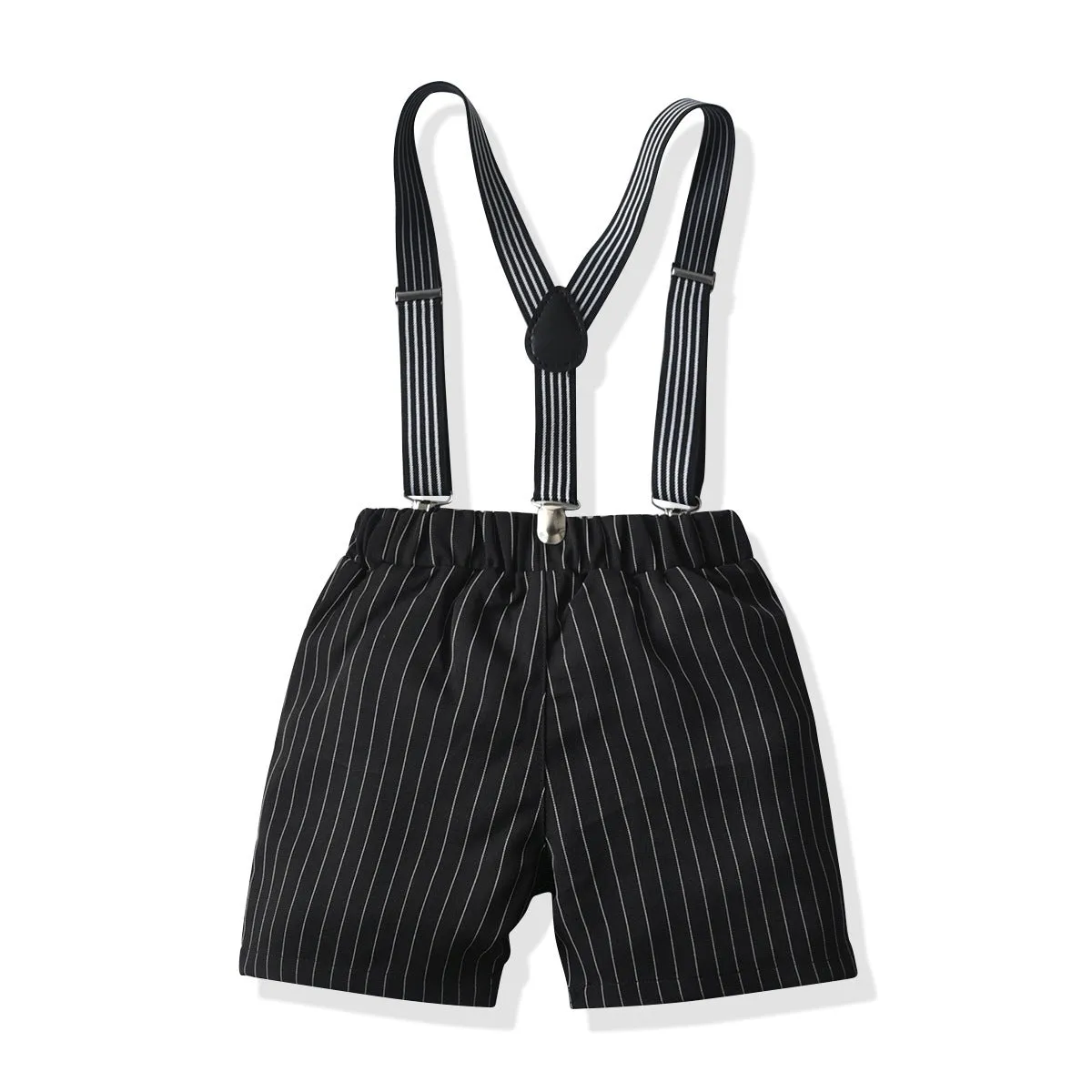2 Pieces Set Baby Kid Boys Birthday Party Bow Shirts And Striped Rompers Wholesale 220531610