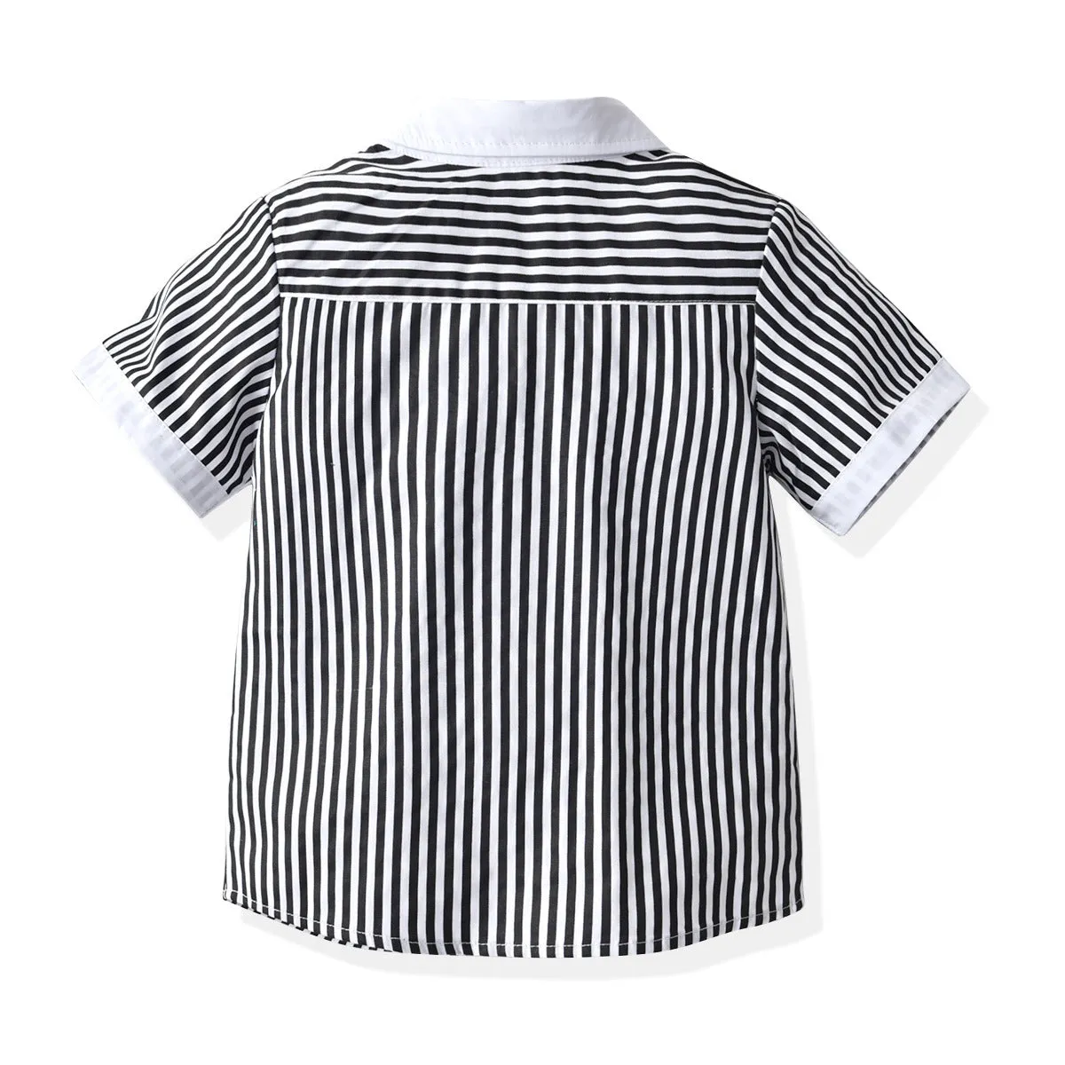 2 Pieces Set Baby Kid Boys Birthday Party Bow Shirts And Striped Rompers Wholesale 220531610