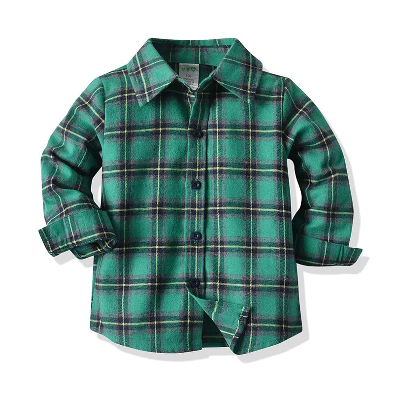 2 Pieces Set Baby Kid Boys Birthday Party Checked Bow Shirts And Solid Color Jumpsuits Wholesale 211109217