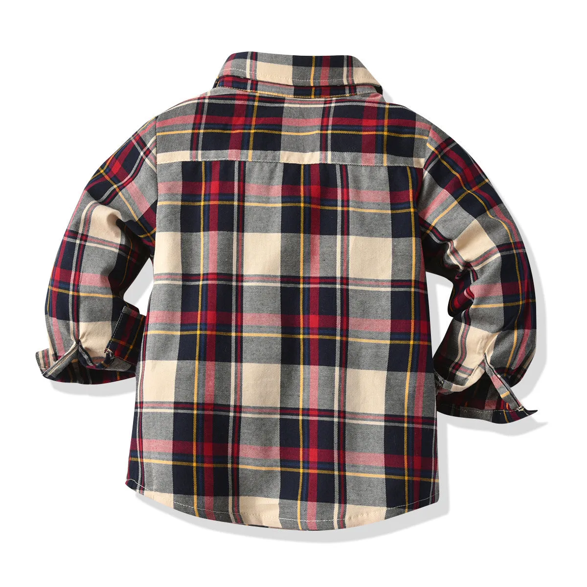 2 Pieces Set Baby Kid Boys Birthday Party Checked Bow Shirts And Solid Color Pants Wholesale 211109244