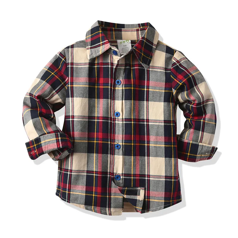 2 Pieces Set Baby Kid Boys Birthday Party Checked Bow Shirts And Solid Color Pants Wholesale 211109244