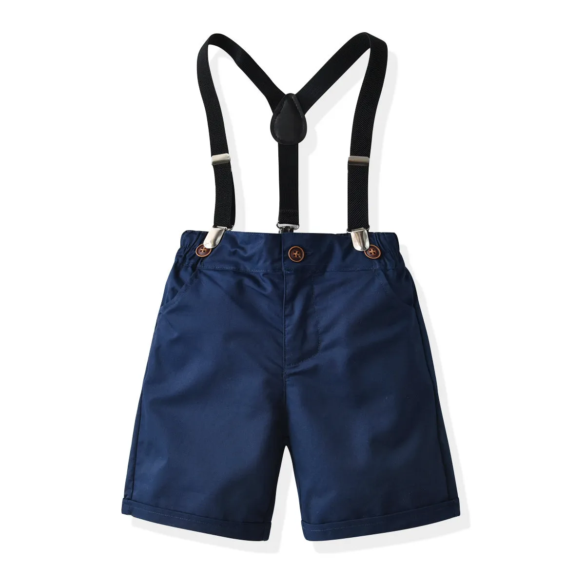 2 Pieces Set Baby Kid Boys Birthday Party Solid Color Bow Shirts And Rompers Wholesale 220531150