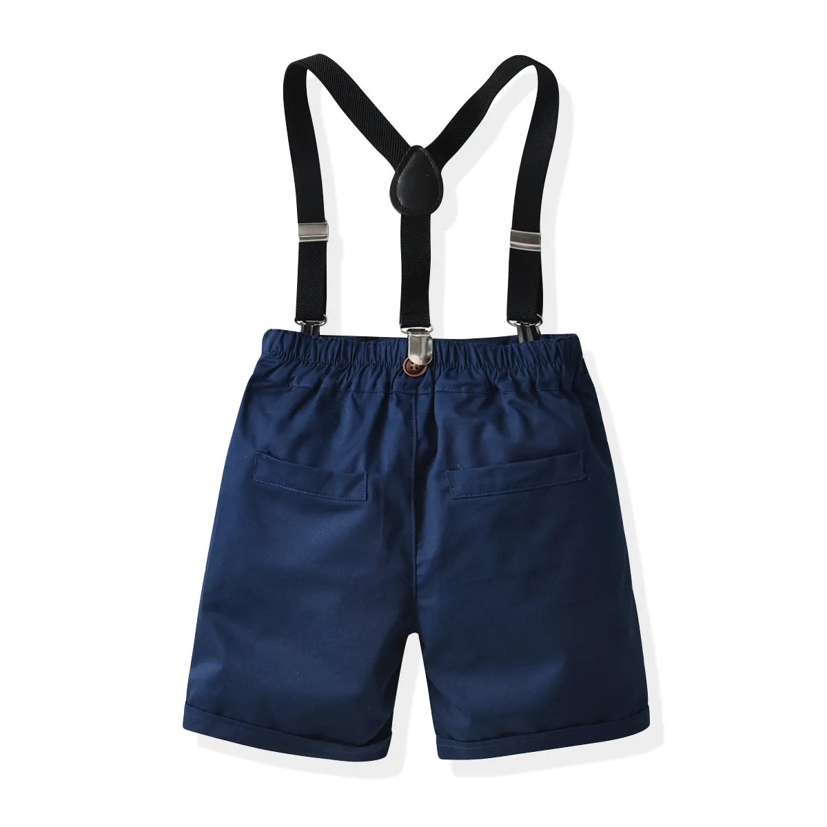 2 Pieces Set Baby Kid Boys Birthday Party Solid Color Bow Shirts And Rompers Wholesale 220531150