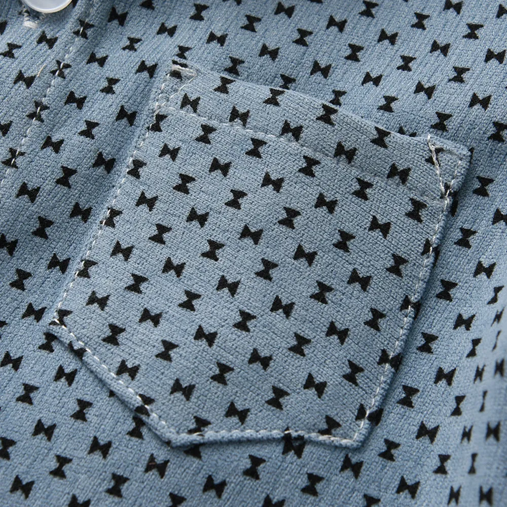 2 Pieces Set Baby Kid Boys Bow Print Shirts And Solid Color Shorts Suits Wholesale 230411272