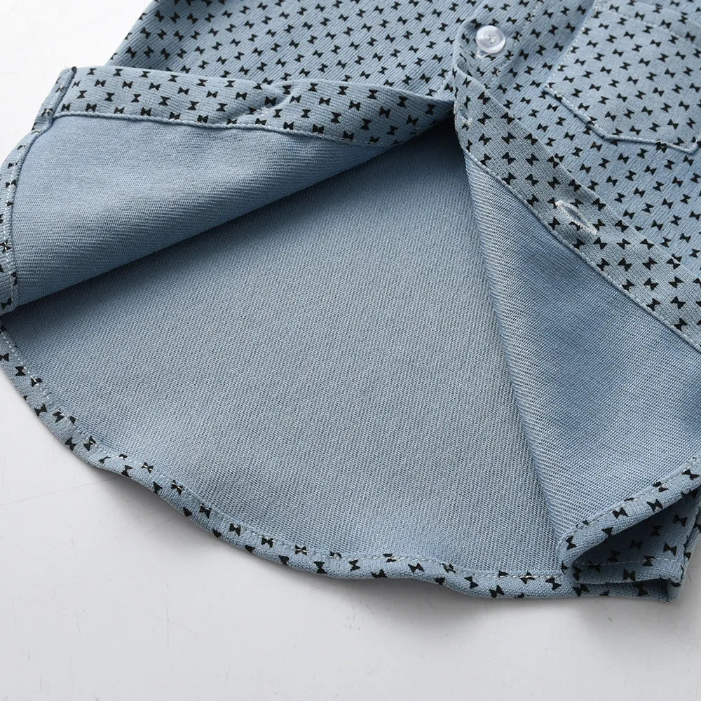 2 Pieces Set Baby Kid Boys Bow Print Shirts And Solid Color Shorts Suits Wholesale 230411272