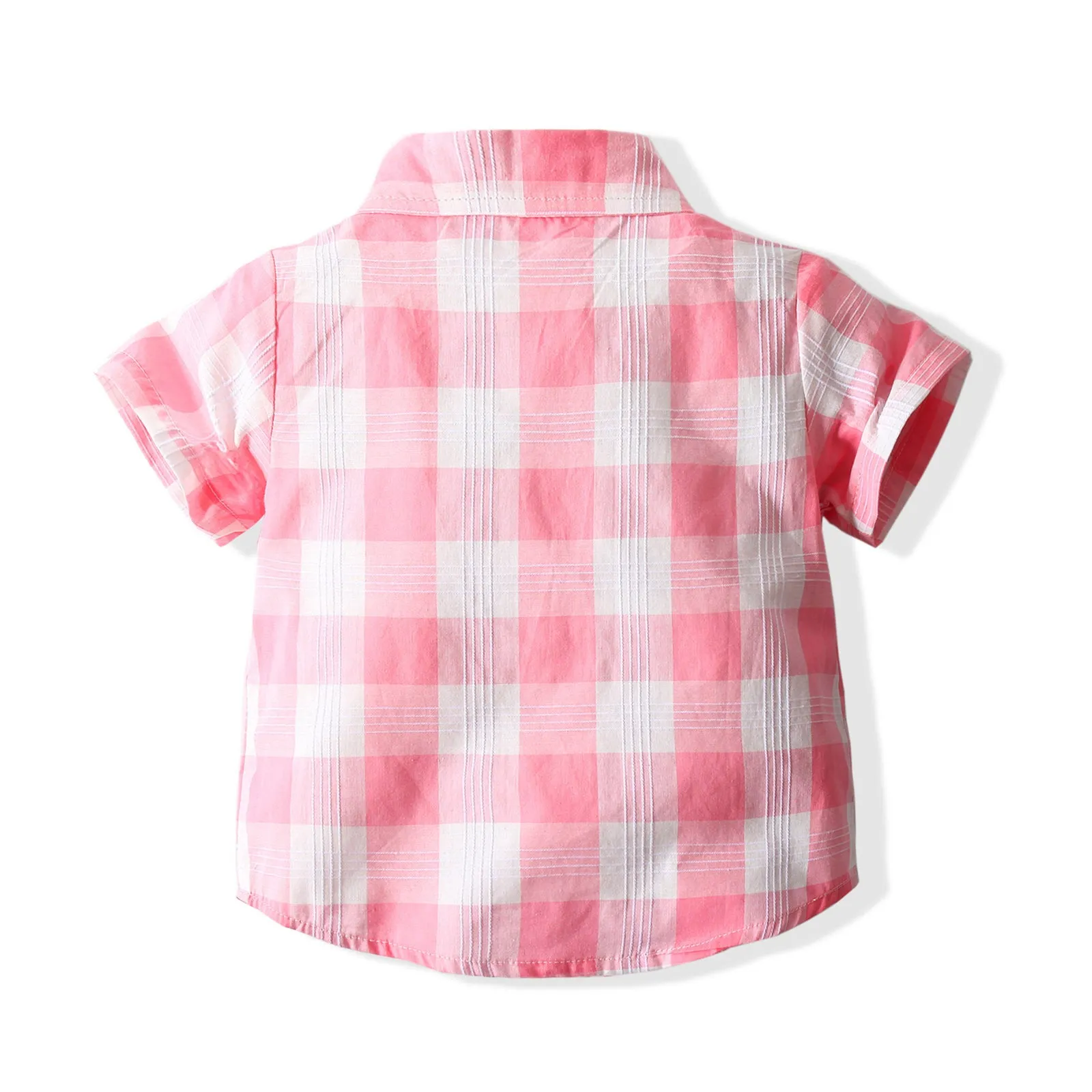 2 Pieces Set Baby Kid Boys Dressy Checked Bow Shirts And Solid Color Shorts Suits Wholesale 221214140
