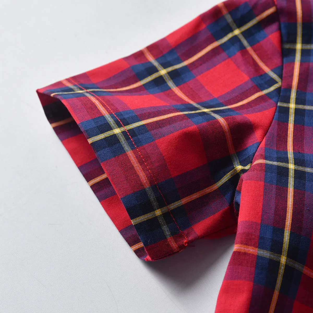 2 Pieces Set Baby Kid Boys Dressy Checked Shirts And Solid Color Rompers Wholesale 21110996