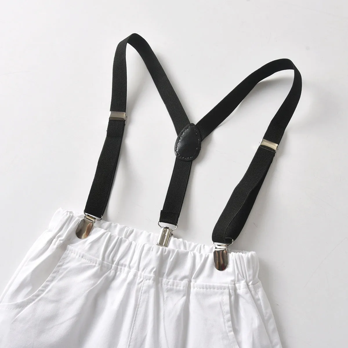 2 Pieces Set Baby Kid Boys Dressy Checked Shirts And Solid Color Rompers Wholesale 21110996