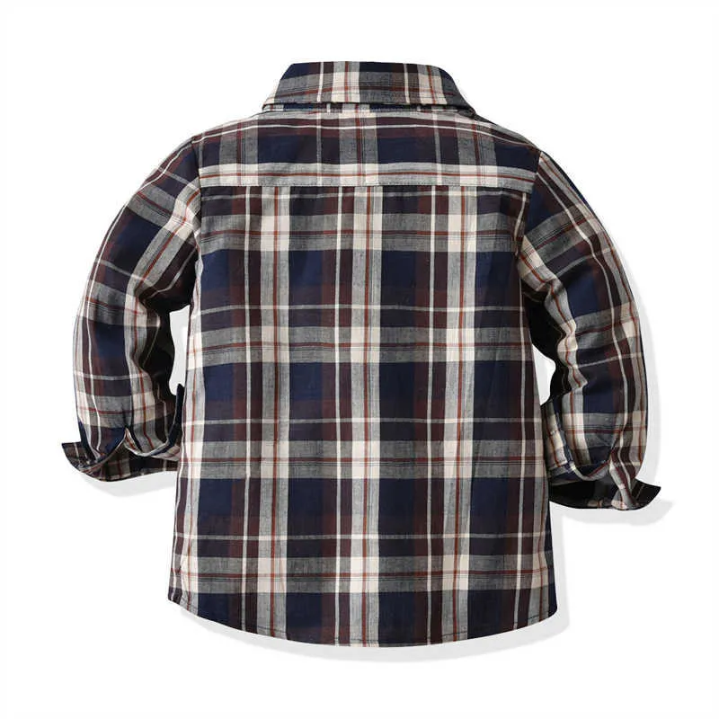 2 Pieces Set Baby Kid Boys Dressy Checked Shirts And Suits Trousers Wholesale 211109409