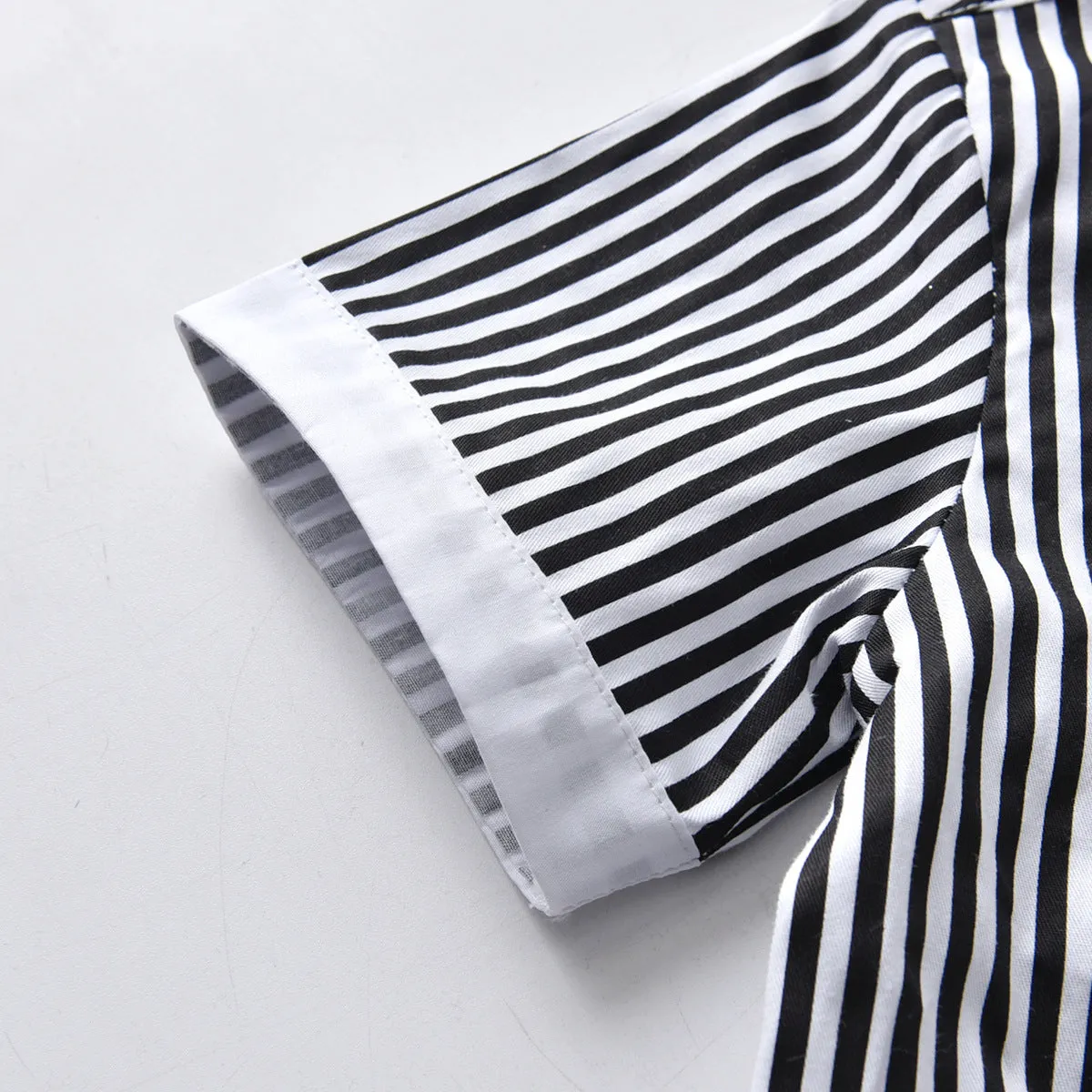 2 Pieces Set Baby Kid Boys Striped Bow Shirts And Solid Color Rompers Wholesale 220531578