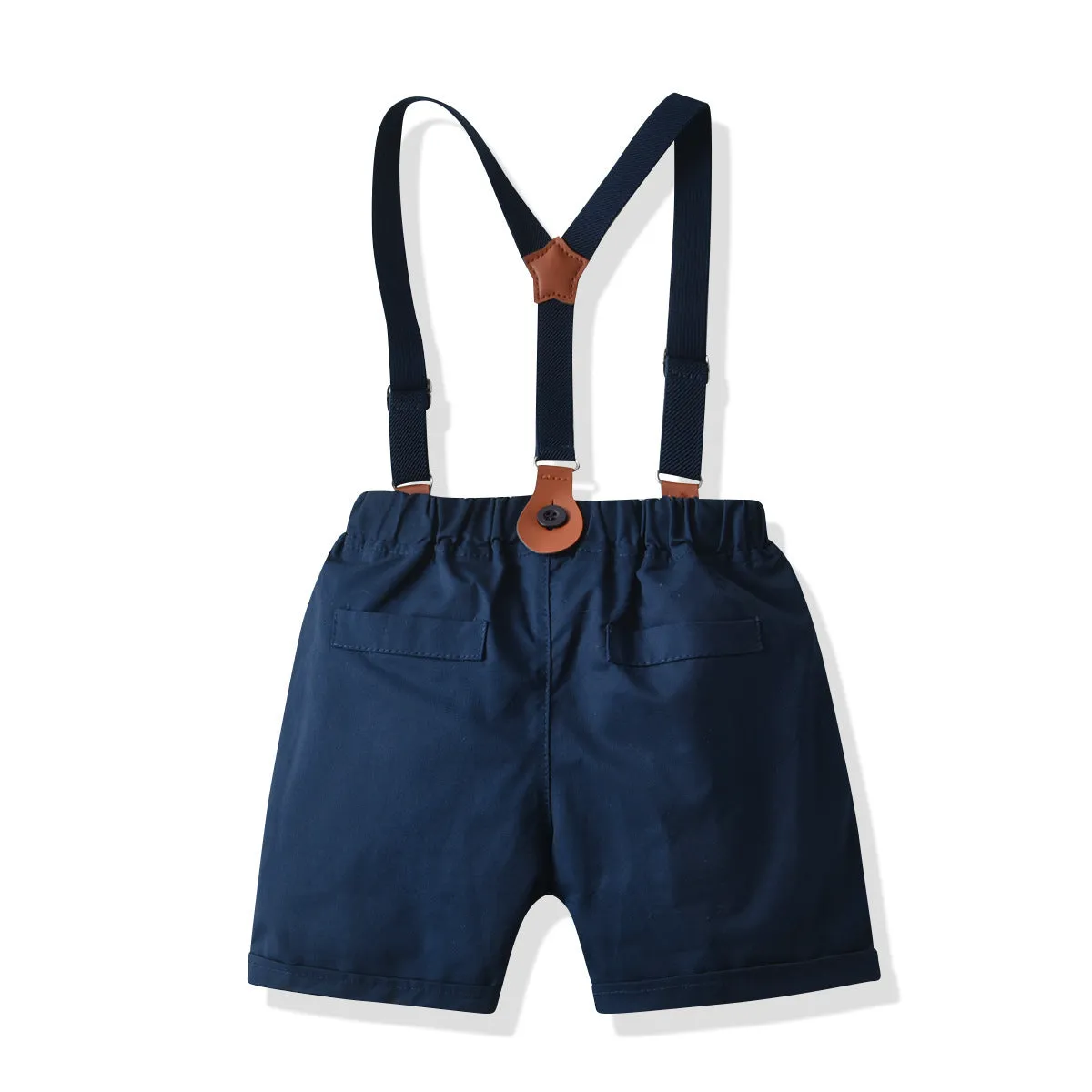 2 Pieces Set Baby Kid Boys Striped Bow Shirts And Solid Color Rompers Wholesale 220531578