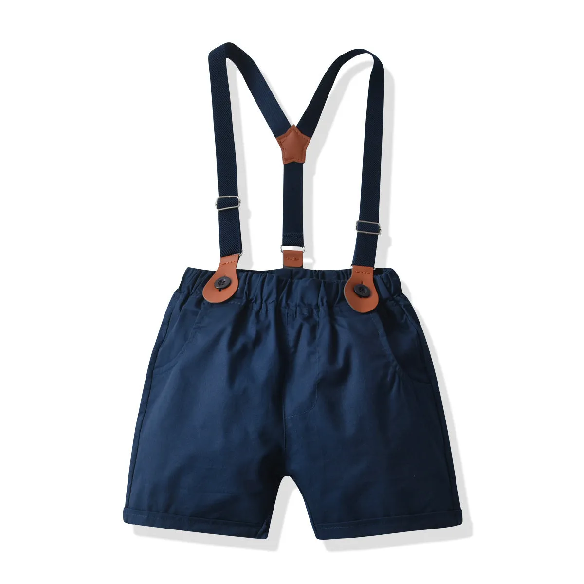 2 Pieces Set Baby Kid Boys Striped Bow Shirts And Solid Color Rompers Wholesale 220531578