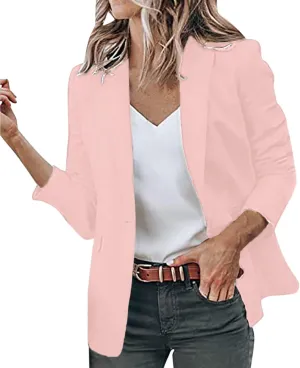 2023 Blazer Jackets for Women Open Front Suit Coats Long Sleeve Casual Work Office Blazers Trendy Business Dress Cardigan