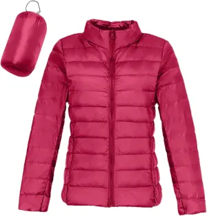 2024 Women's Hooded Packable Puffer Jackets Winter Lightweight Warm Down Coats Trendy Slim Fit Windproof Duck Down Outwear