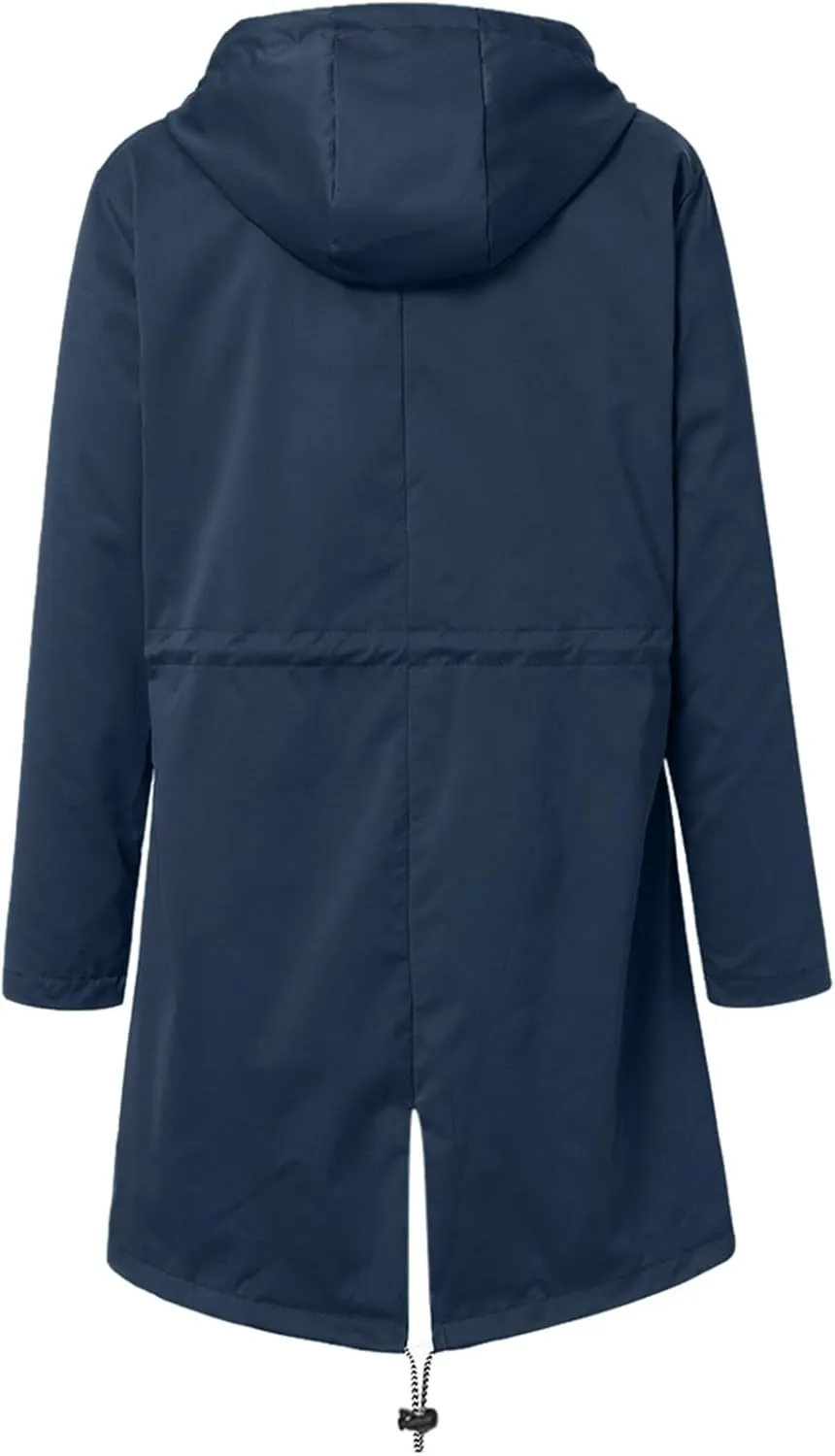 2024 Womens Rain Jacket with Hood Lightweight Trench Coat Long Sleeve Windbreaker Zip Up Drawstring Raincoat With Pockets