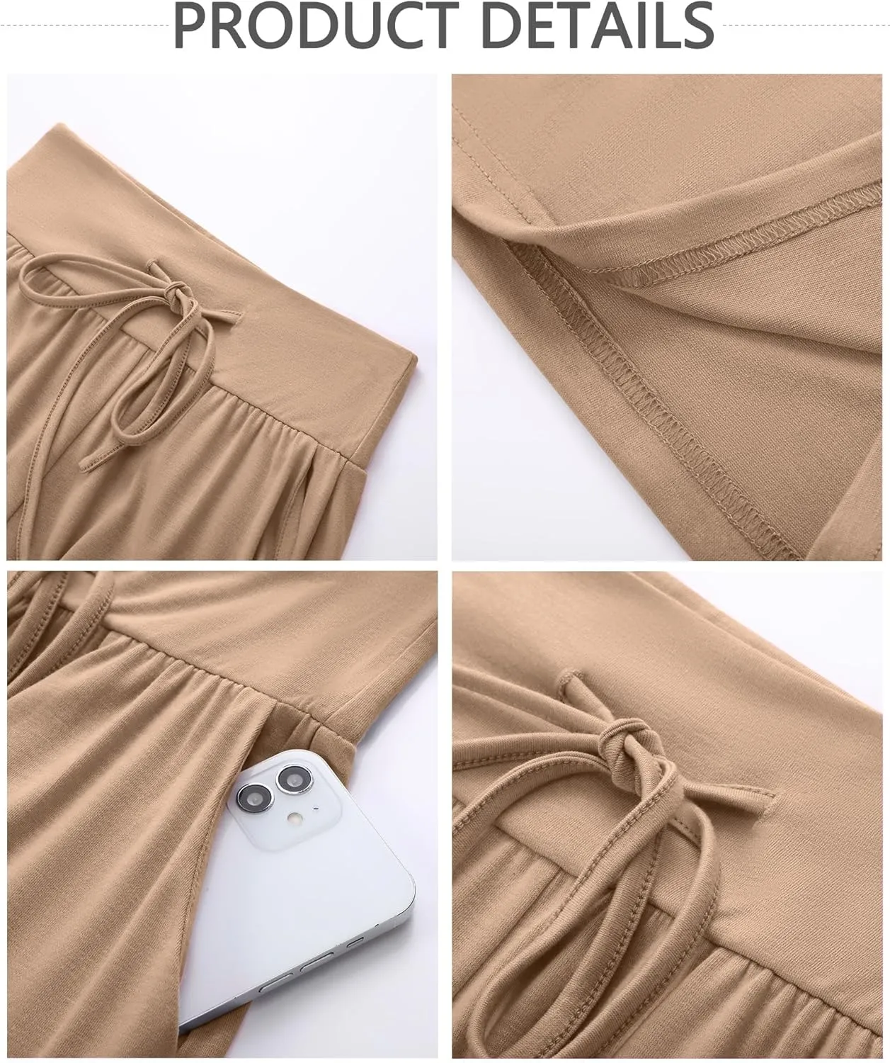 3 Pack Women's Wide Leg Pants Casual High Waist Flare Trousers Lounge Palazzo Yoga Sweatpants with Pockets
