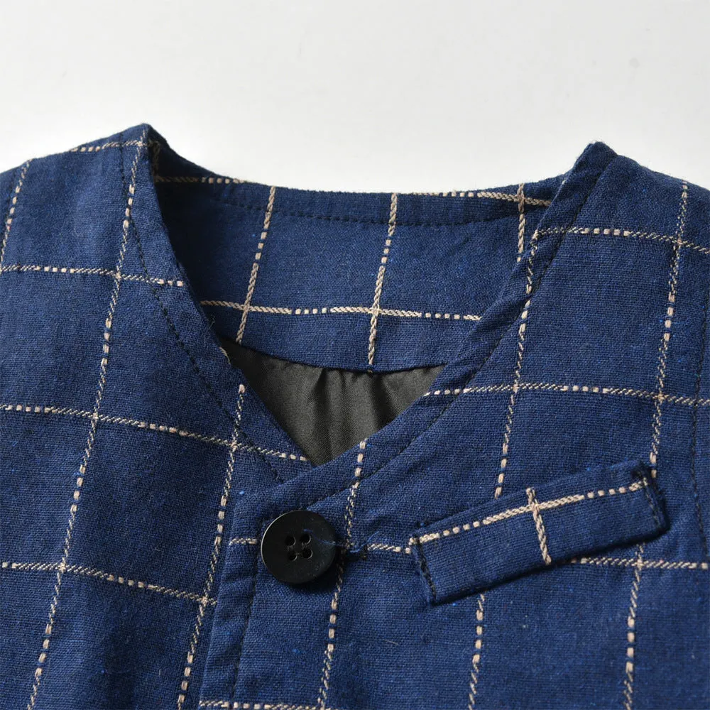 3 Pieces Set Baby Kid Boys Birthday Party Solid Color Bow Shirts And Striped Checked Vests Waistcoats And Pants Wholesale 23041127