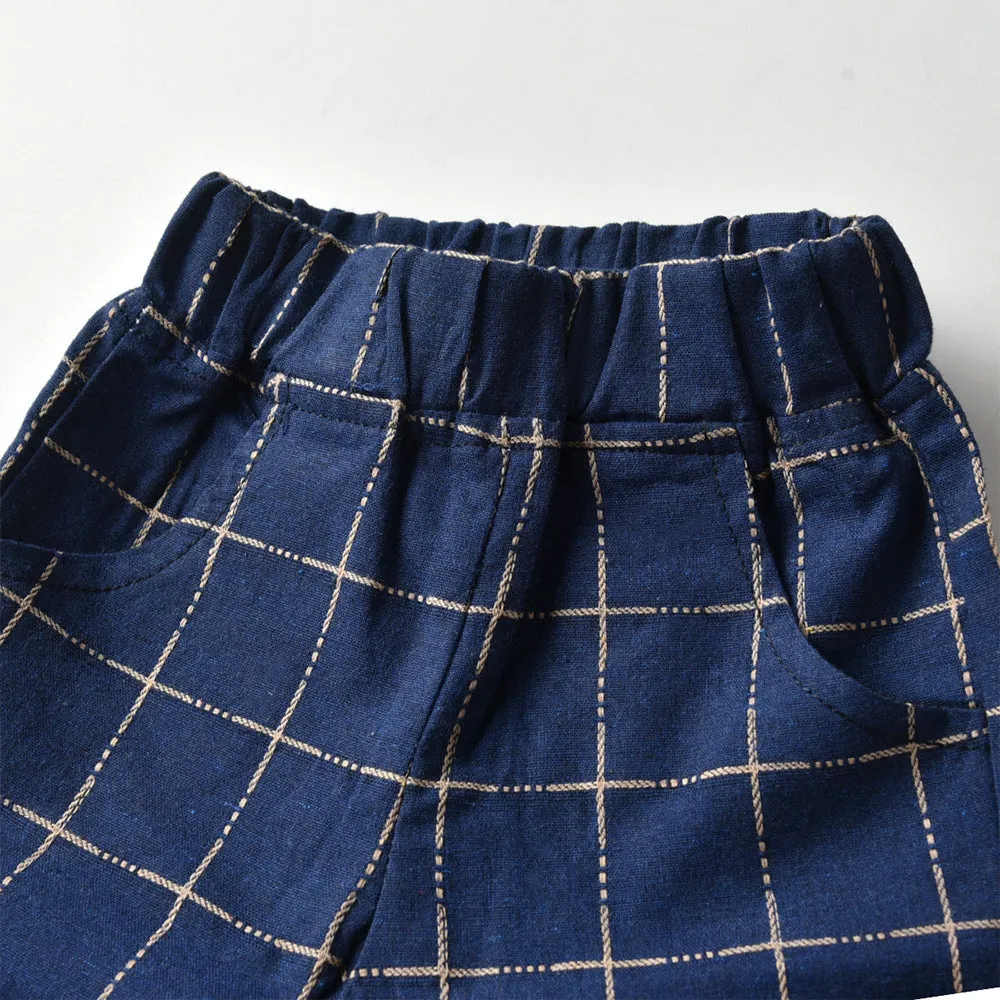 3 Pieces Set Baby Kid Boys Birthday Party Solid Color Bow Shirts And Striped Checked Vests Waistcoats And Pants Wholesale 23041127