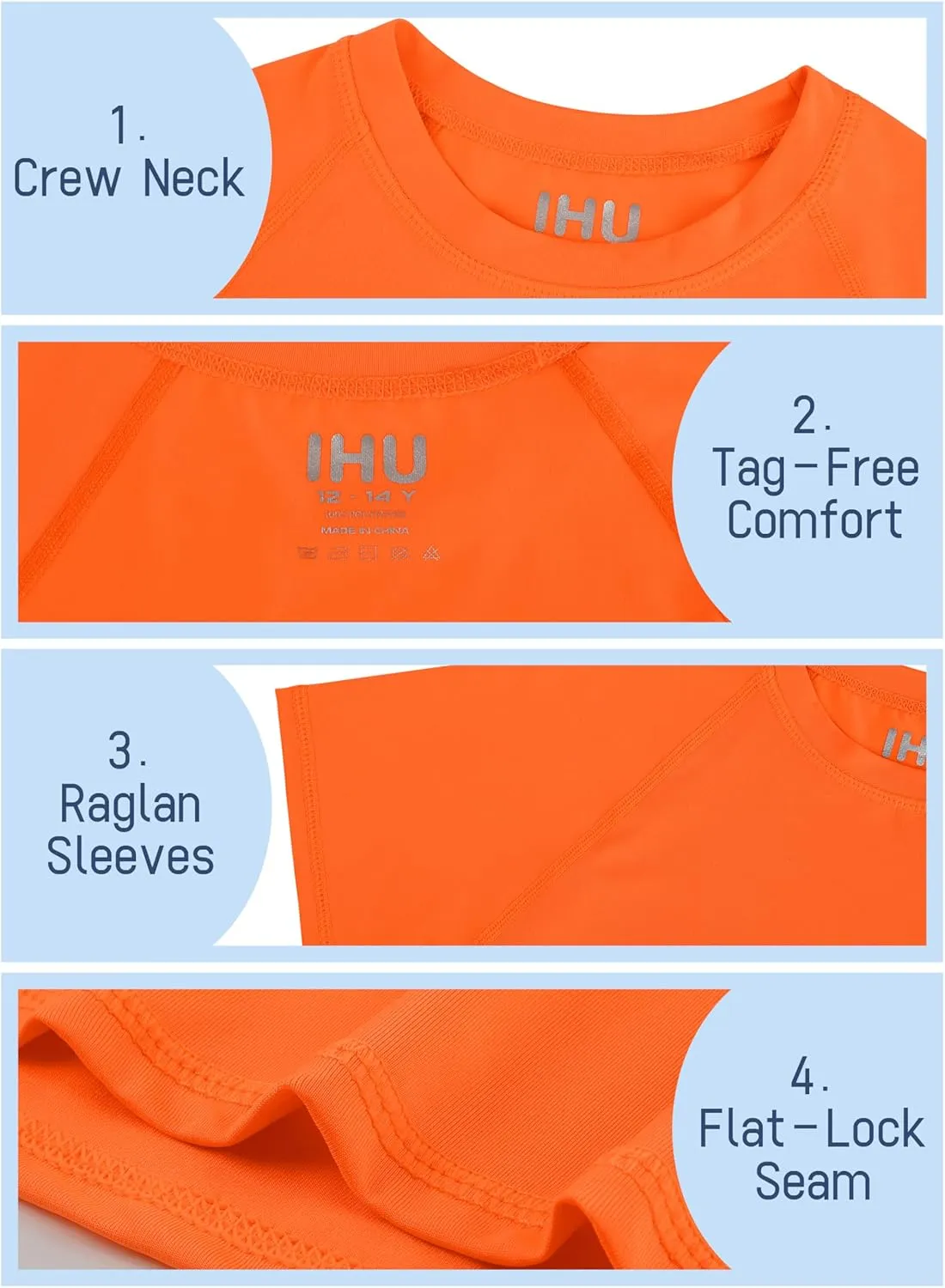 4 Pack Boys' Rash Guard Youth Neon Shirts UPF 50  Short Sleeve Swim Shirts Quick Dry Sun Protection Rashguard for Kids