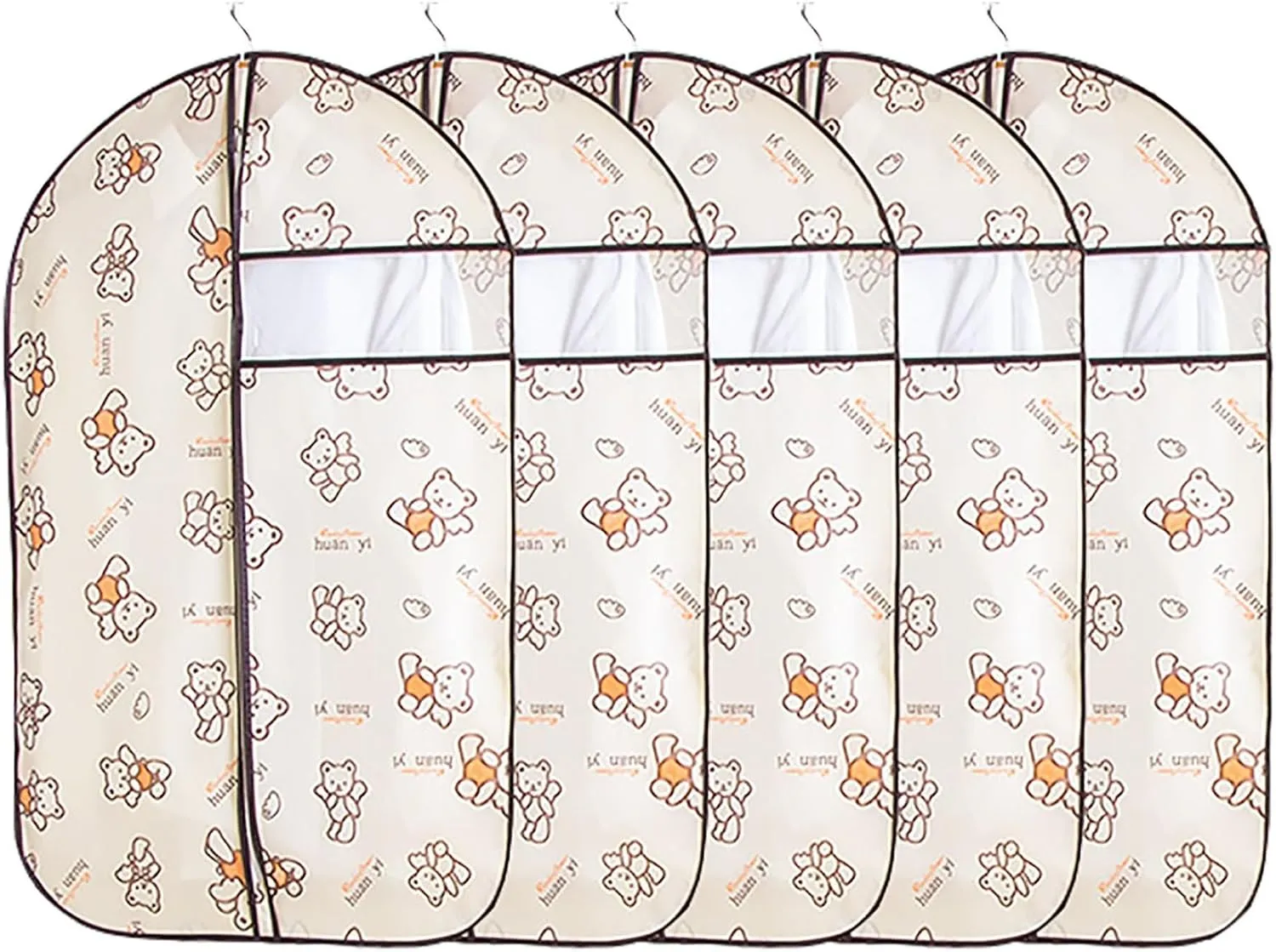 5 Pcs Printed Garment Bags, Lightweight Garment Bag Washable Clothes Cover for T-Shirt, Jacket, Suits, Coats, Oxford Fabrics(60x90cm/24x35in)