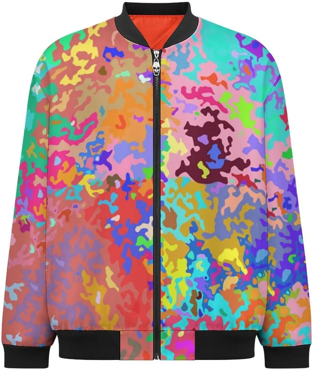 Abstract Colorful Camouflage Men's Bomber Jacket Lightweight Windbreaker Fashion Spring Fall Coats Casual Jackets for Men