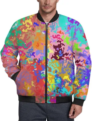 Abstract Colorful Camouflage Men's Bomber Jacket Lightweight Windbreaker Fashion Spring Fall Coats Casual Jackets for Men