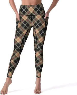 Abstract Flame Yoga Pants High Waist with Pockets Tummy Control Workout Running Leggings for Women