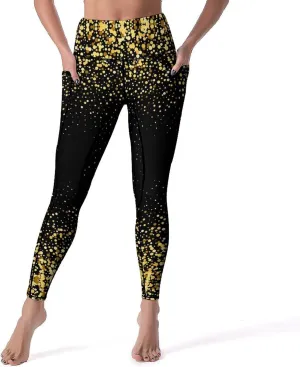 Abstract Flame Yoga Pants High Waist with Pockets Tummy Control Workout Running Leggings for Women