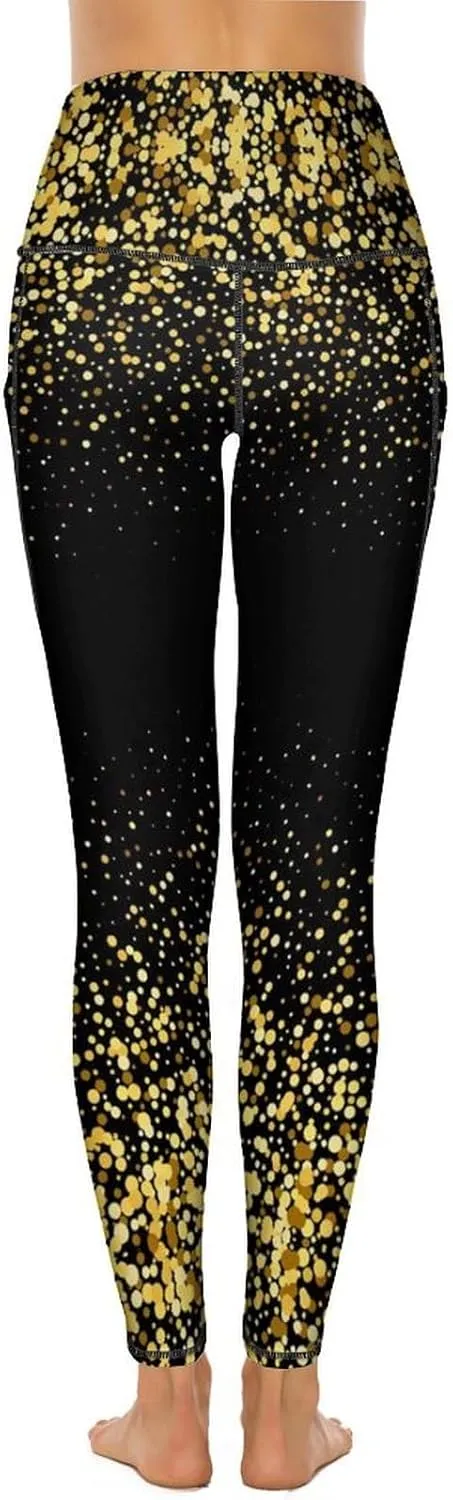 Abstract Flame Yoga Pants High Waist with Pockets Tummy Control Workout Running Leggings for Women
