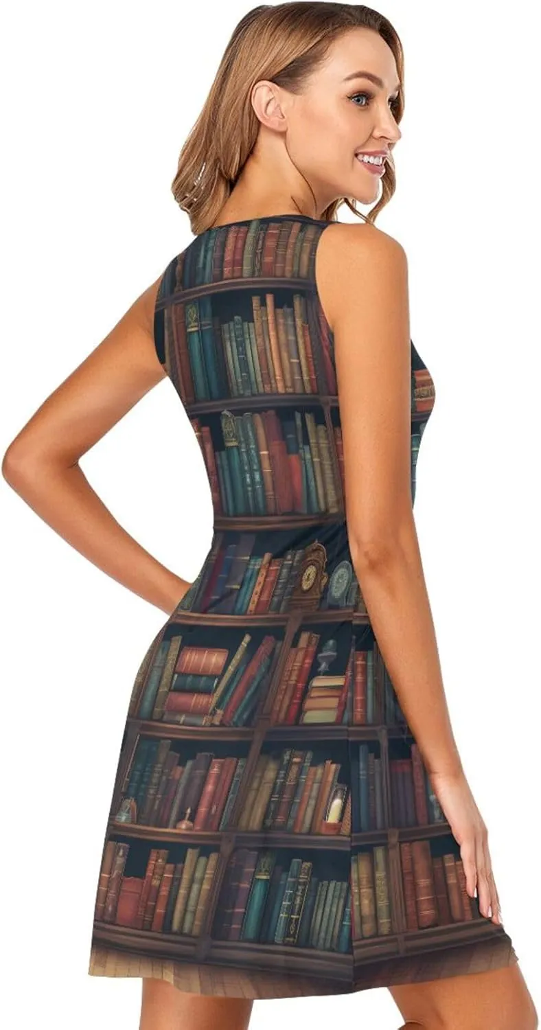 ALAZA Cute Bee Women's Summer Dress Sun Dress Sleeveless with Pockets