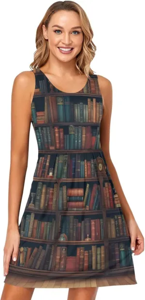 ALAZA Cute Bee Women's Summer Dress Sun Dress Sleeveless with Pockets