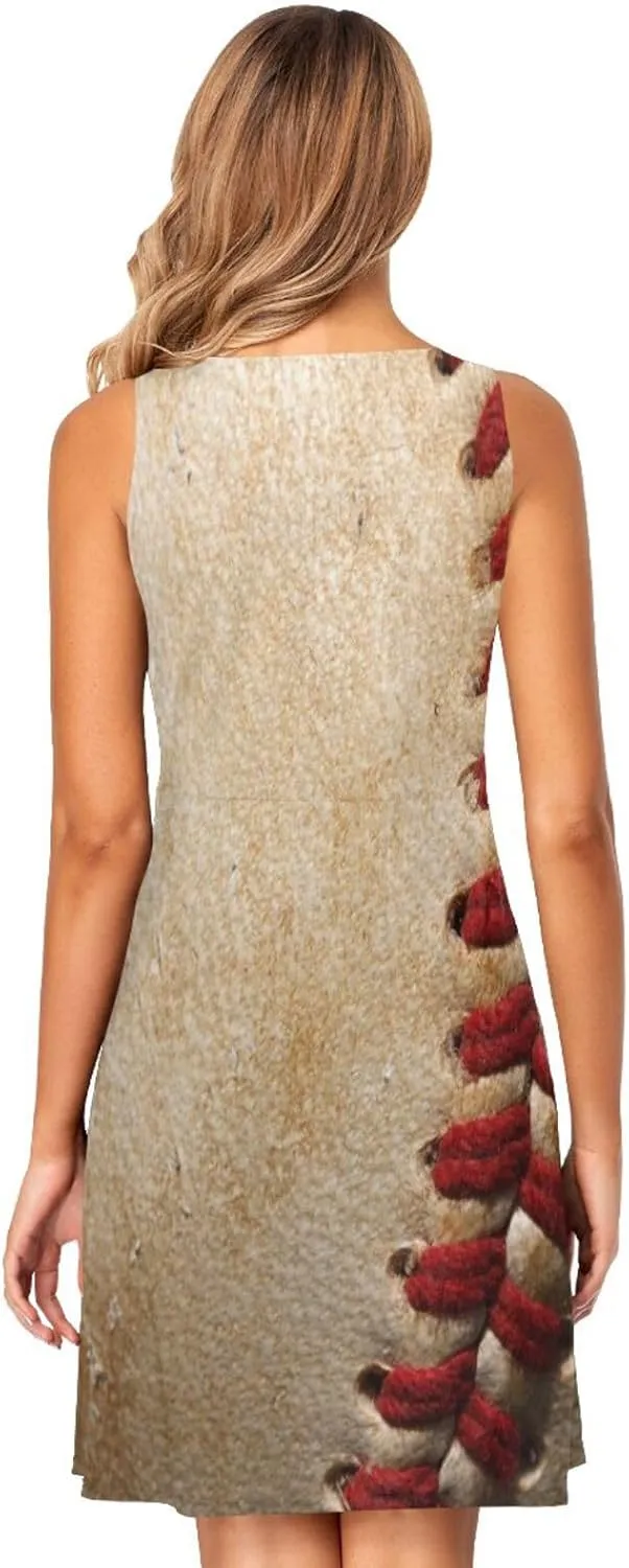 ALAZA Cute Bee Women's Summer Dress Sun Dress Sleeveless with Pockets