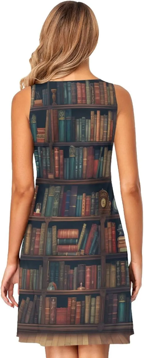 ALAZA Cute Bee Women's Summer Dress Sun Dress Sleeveless with Pockets