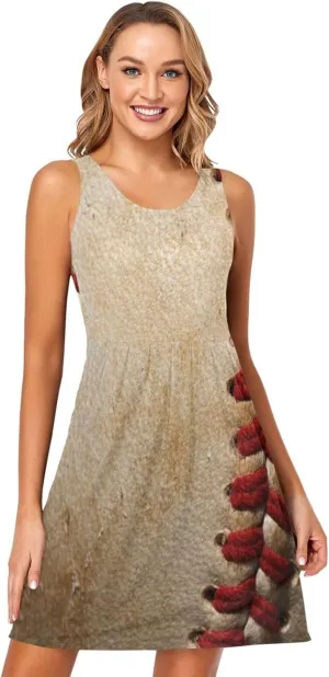 ALAZA Cute Bee Women's Summer Dress Sun Dress Sleeveless with Pockets