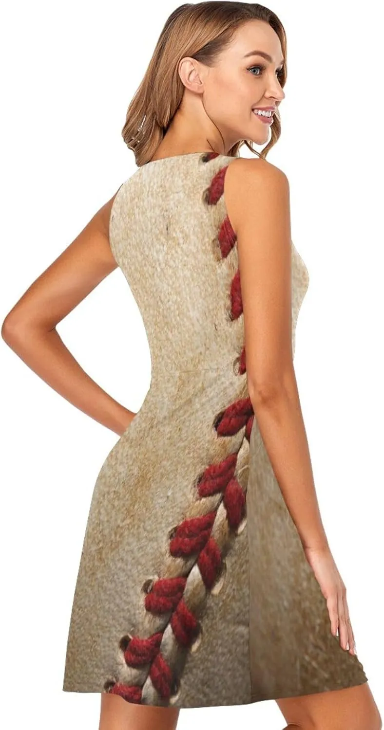 ALAZA Cute Bee Women's Summer Dress Sun Dress Sleeveless with Pockets