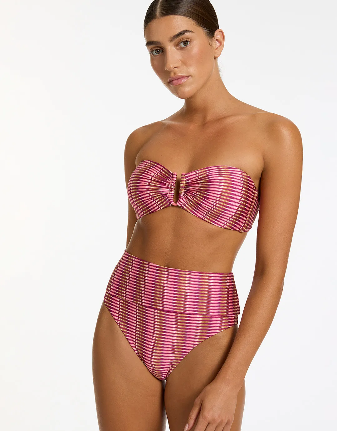Alessia Geo Bandeau Bikini Top - Peony