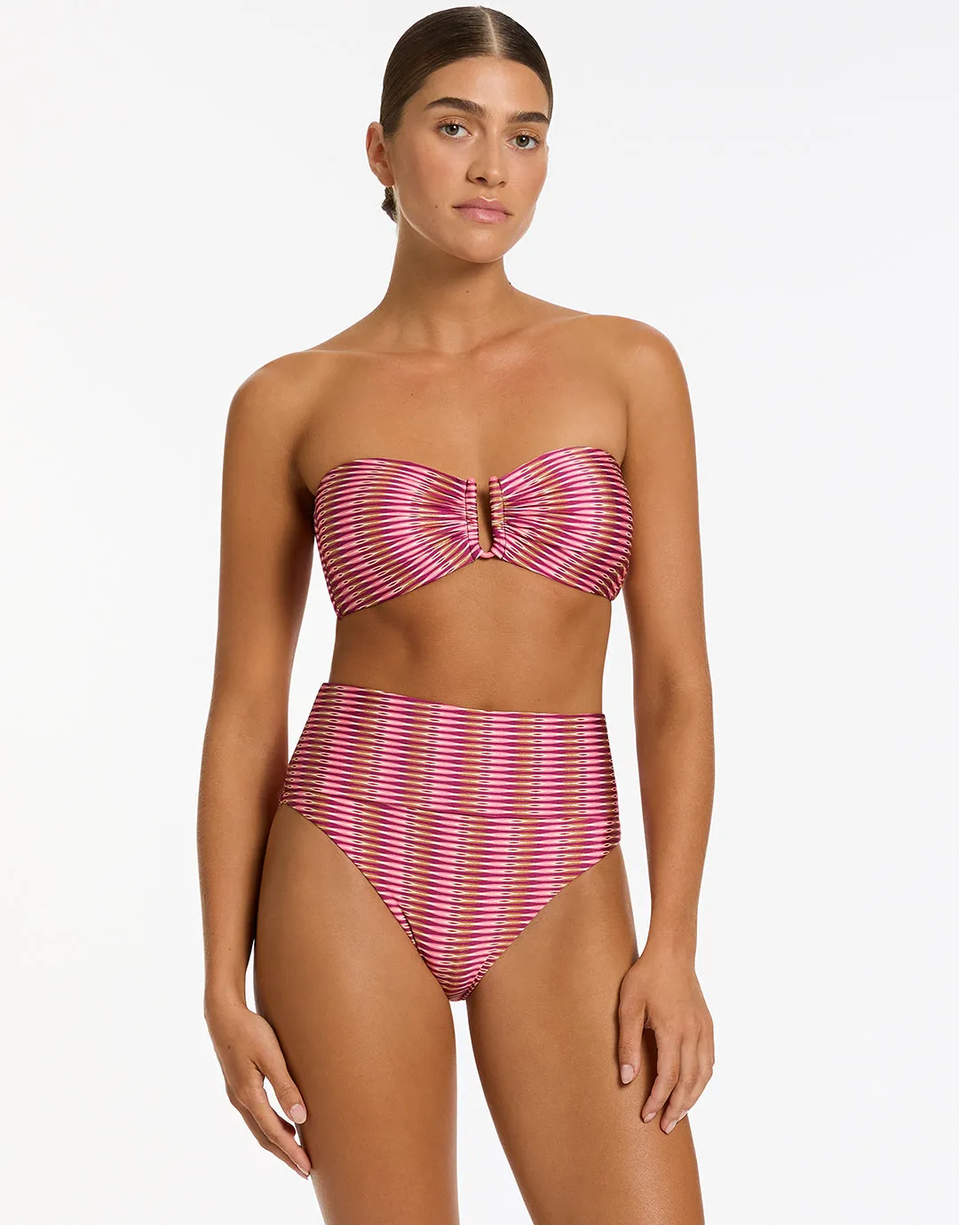 Alessia Geo Bandeau Bikini Top - Peony