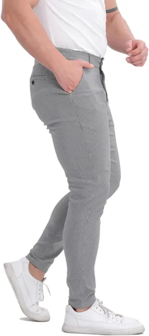ALLELMS Mens Chinos Slim Fit Stretch Flat-Front Skinny Dress Pants