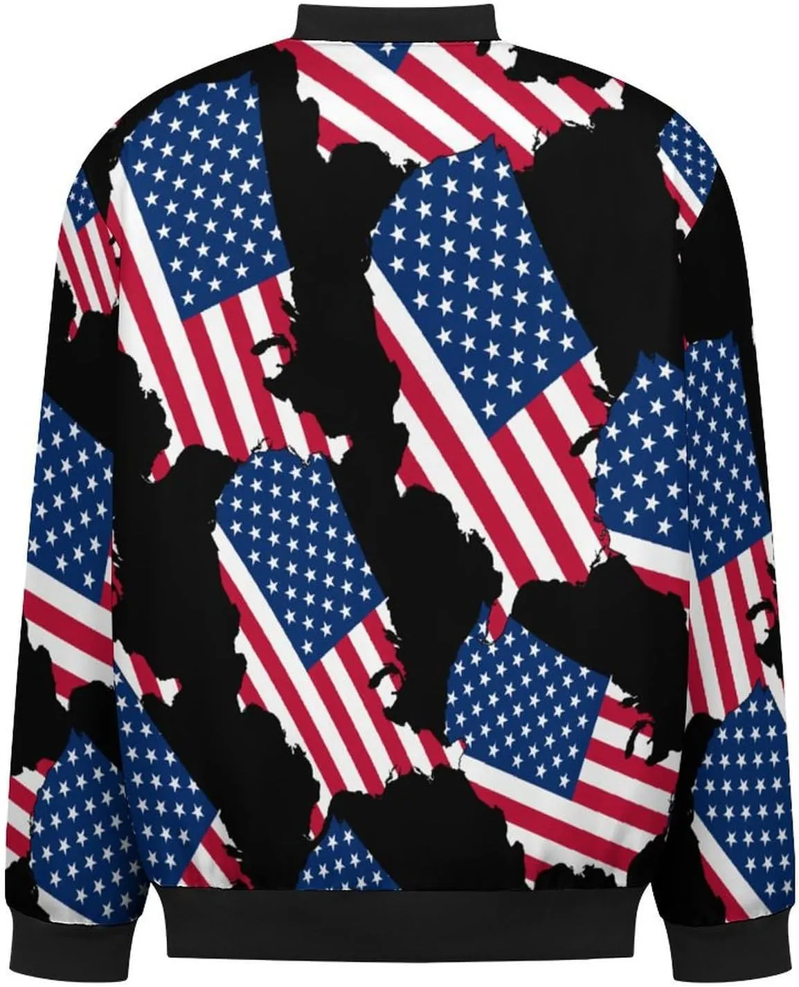 America Flag Map Men's Bomber Jacket Lightweight Windbreaker Fashion Spring Fall Coats Casual Jackets for Men