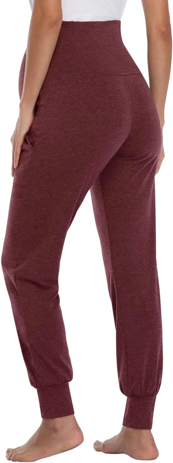 AMPOSH Women's Maternity Pants Stretchy Lounge Workout Pants Casual Loose Comfy Pregnancy Joggers with Pockets