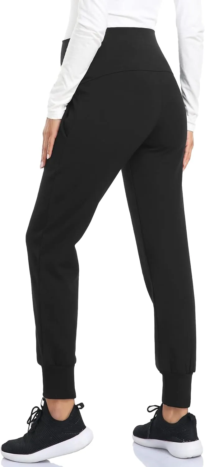 AMPOSH Women's Maternity Pants Stretchy Lounge Workout Pants Casual Loose Comfy Pregnancy Joggers with Pockets